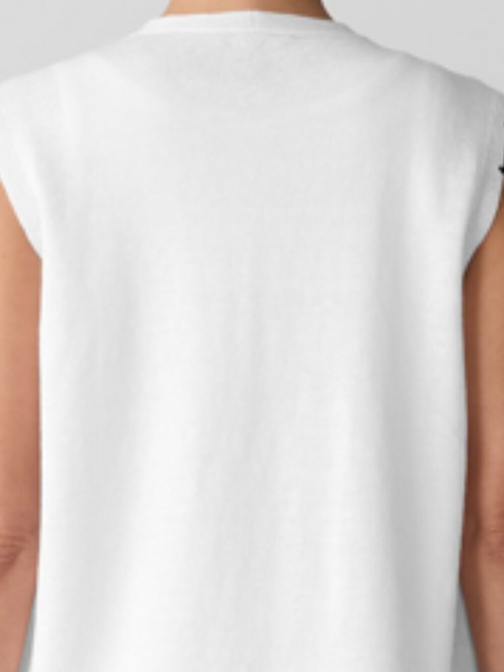 Eileen Fisher White V Neck Lightweight Organic Linen Cotton Vest With Front Tie - Picture 6 of 13